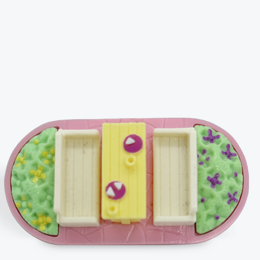 1992 Polly Pocket Stampin Set Accessories - Babysitting Picnic Table Ink Well Cover