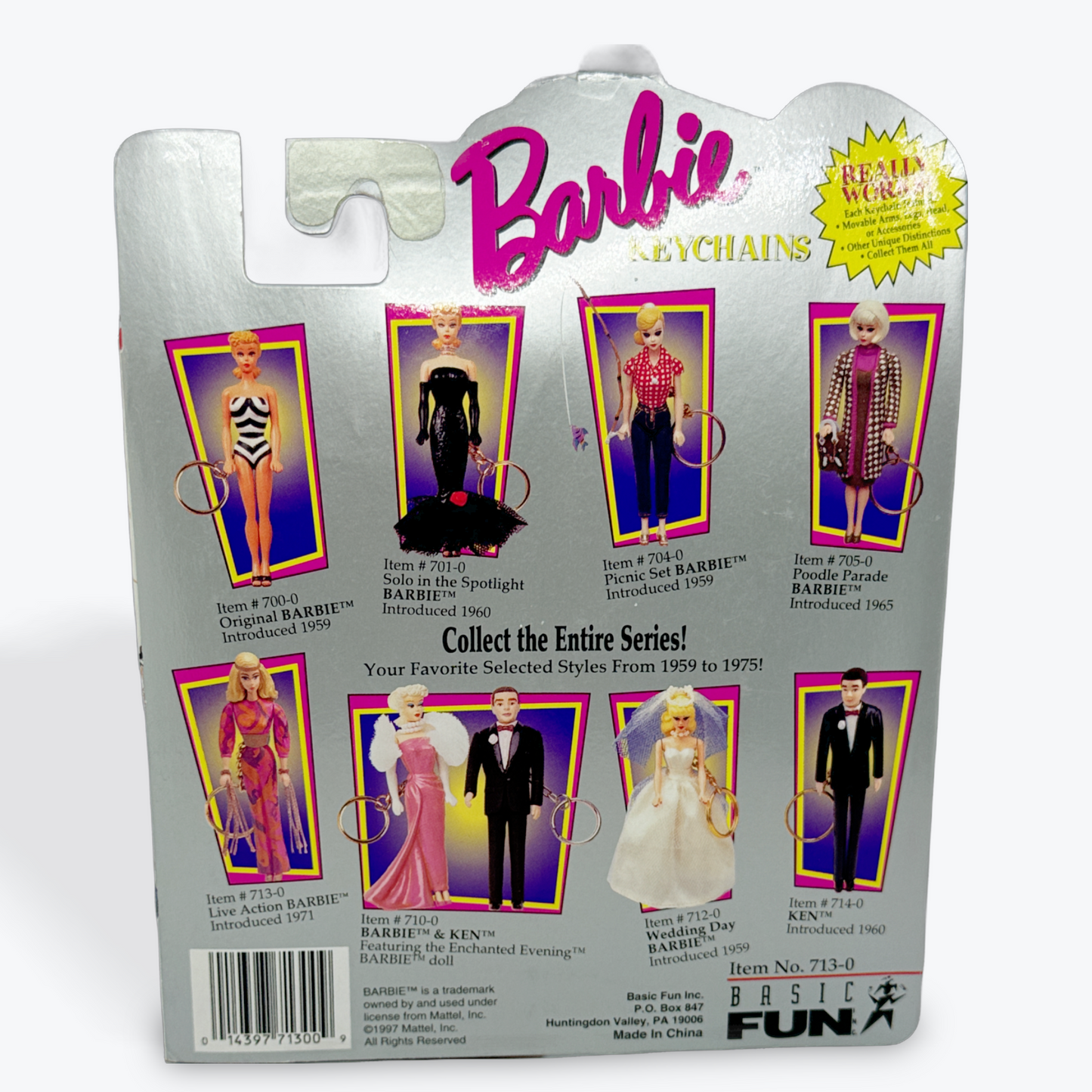 1996 Vintage Barbie Keychain Picnic Barbie