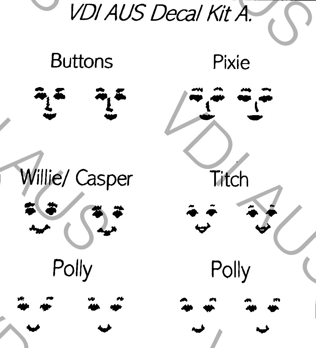 Polly Pocket DIY Facial Decal Replacement Kits - BEST SELLER