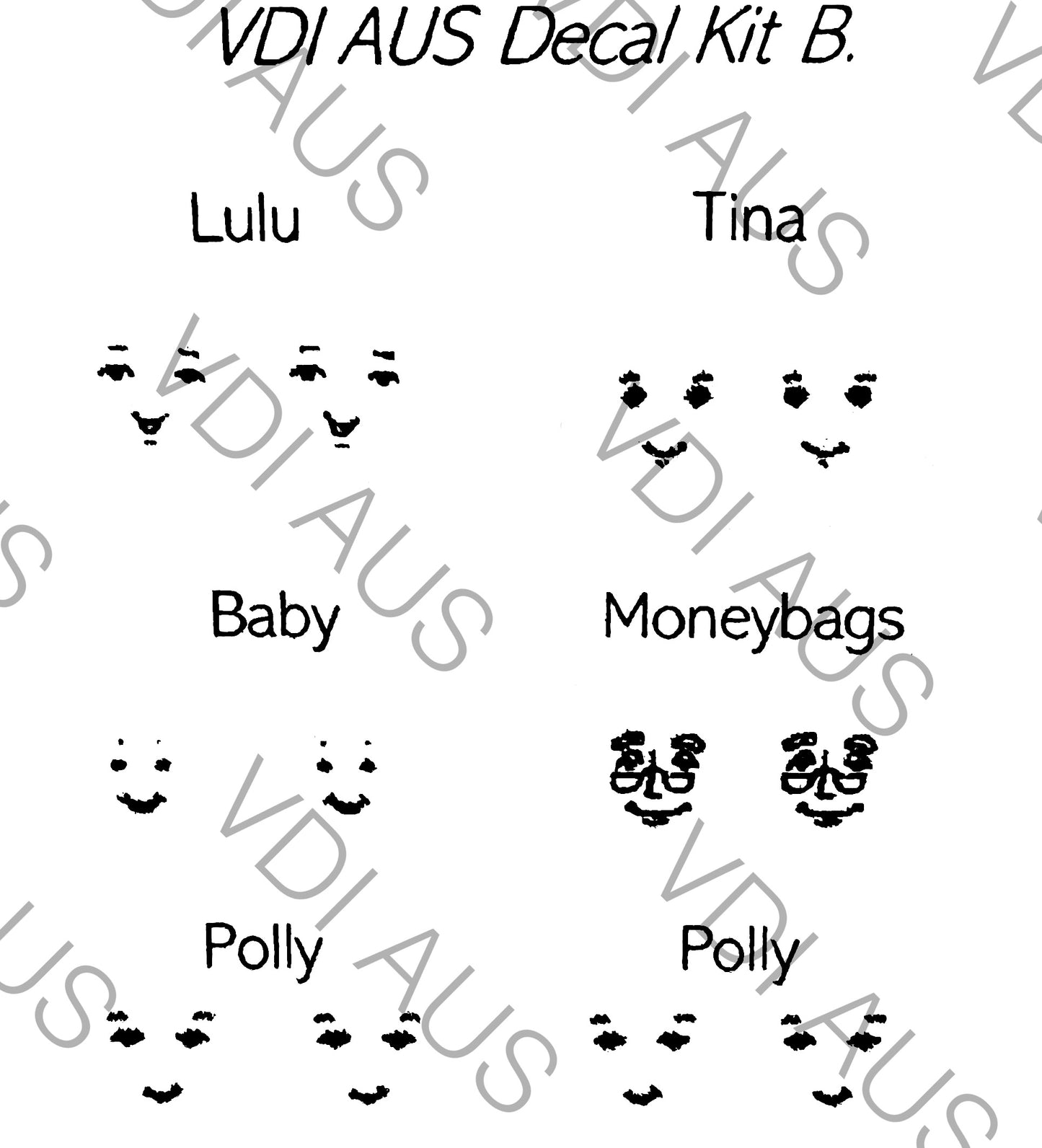 Polly Pocket DIY Facial Decal Replacement Kits - BEST SELLER