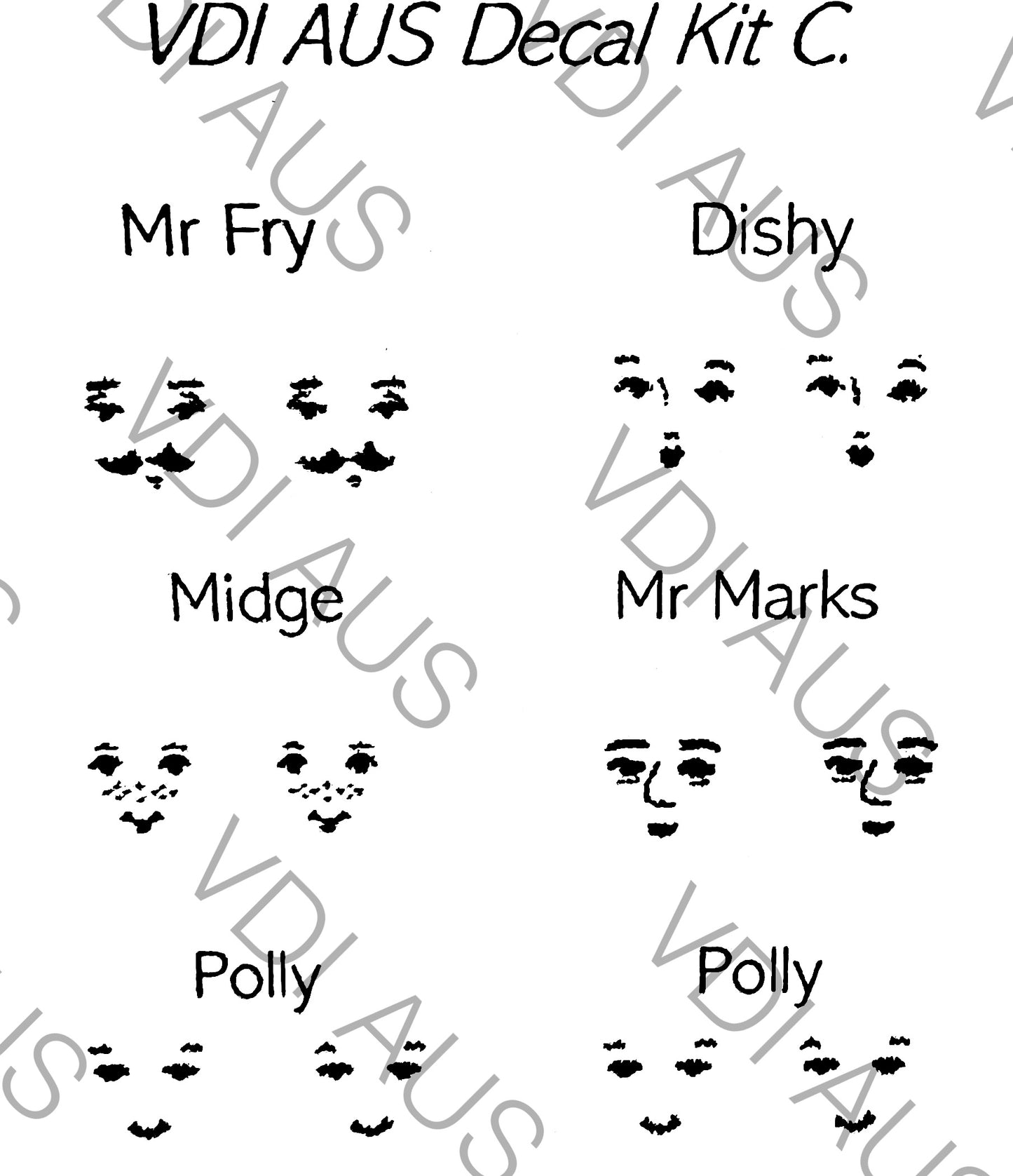 Polly Pocket DIY Facial Decal Replacement Kits - BEST SELLER