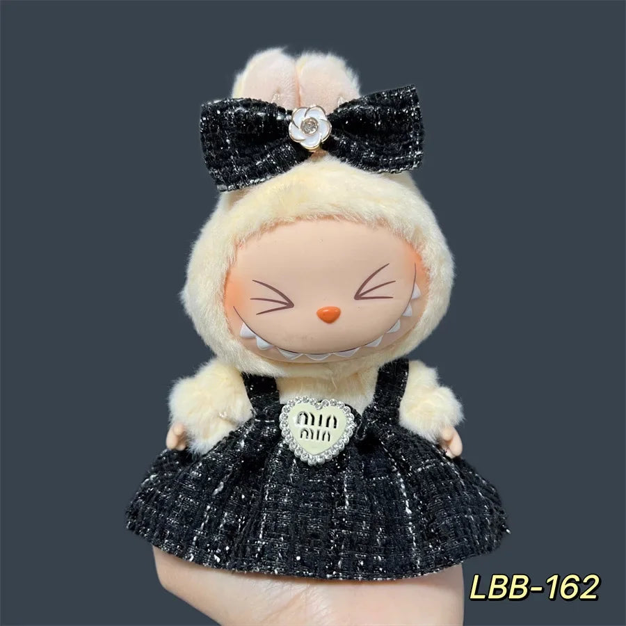 Labubu Plush and Compatible Doll Dress Set for 17cm Doll