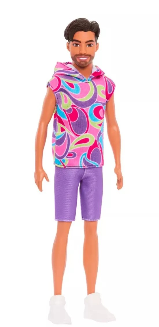 Barbie Fashionistas Ken Doll #227, Brunette Fashion Doll With Totally Hair-Inspired Look, 65th Anniversary