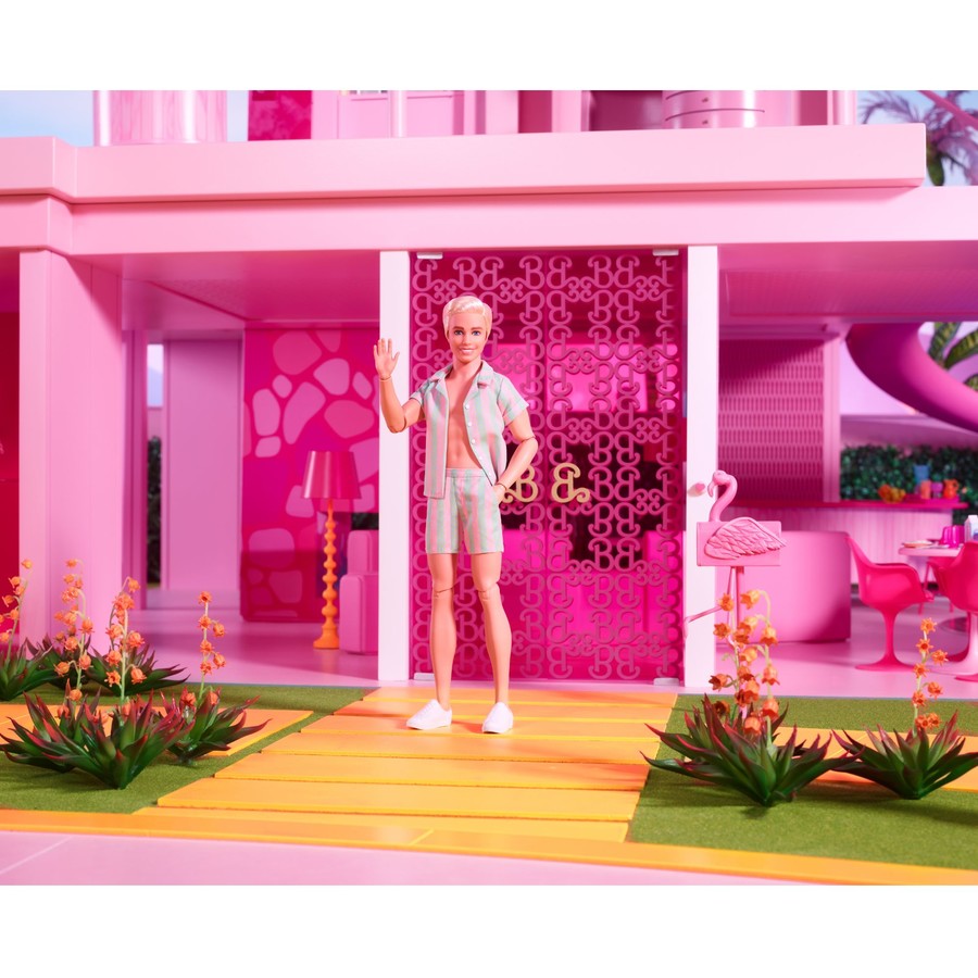 Barbie Signature Movie Ken Wearing Pastel Green Striped Beach Set